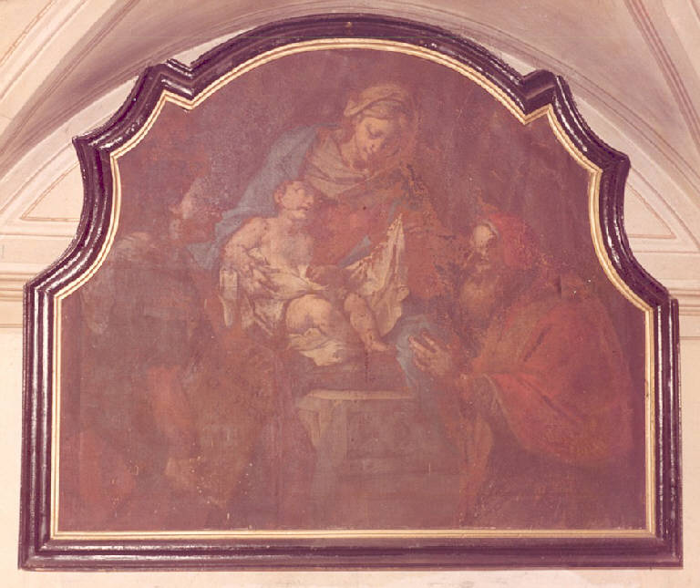 Madonna con Gesu' Bambino e Santi (dipinto) di Ligari Giovanni Pietro (sec. XVIII)