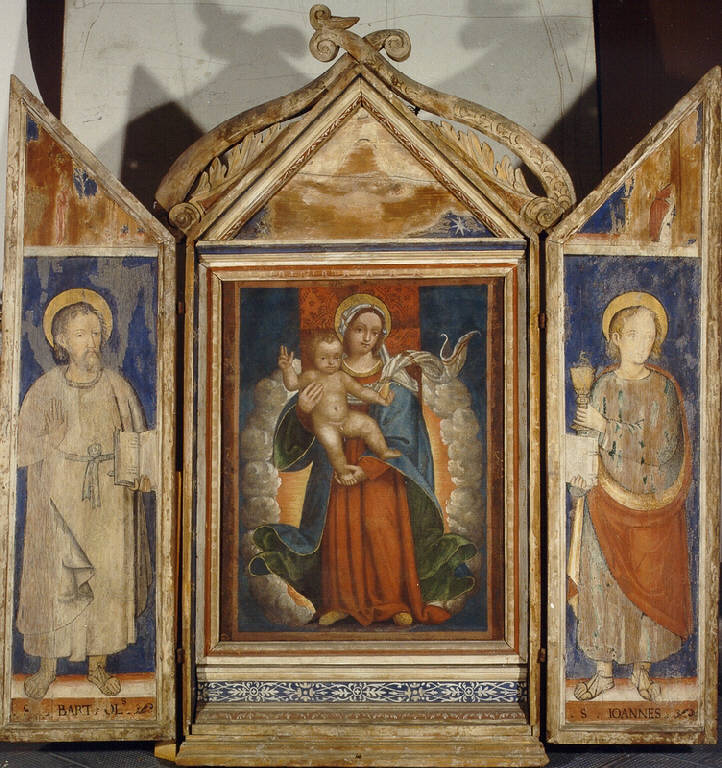 TRITTICO SAN BARTOLOMEO (altare portatile) - produzione lombarda (fine/inizio secc. XV/ XVI)