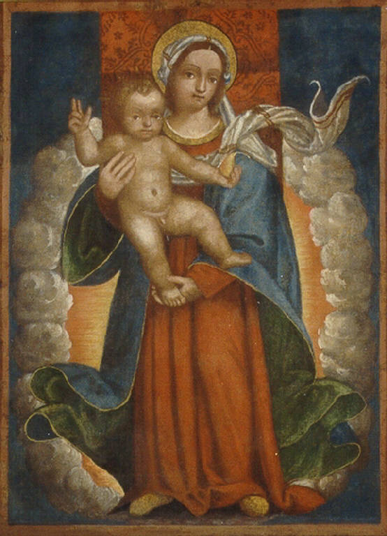 MADONNA CON GESU' BAMBINO (dipinto) di De Barberis Vincenzo (bottega) (prima metà sec. XVI)