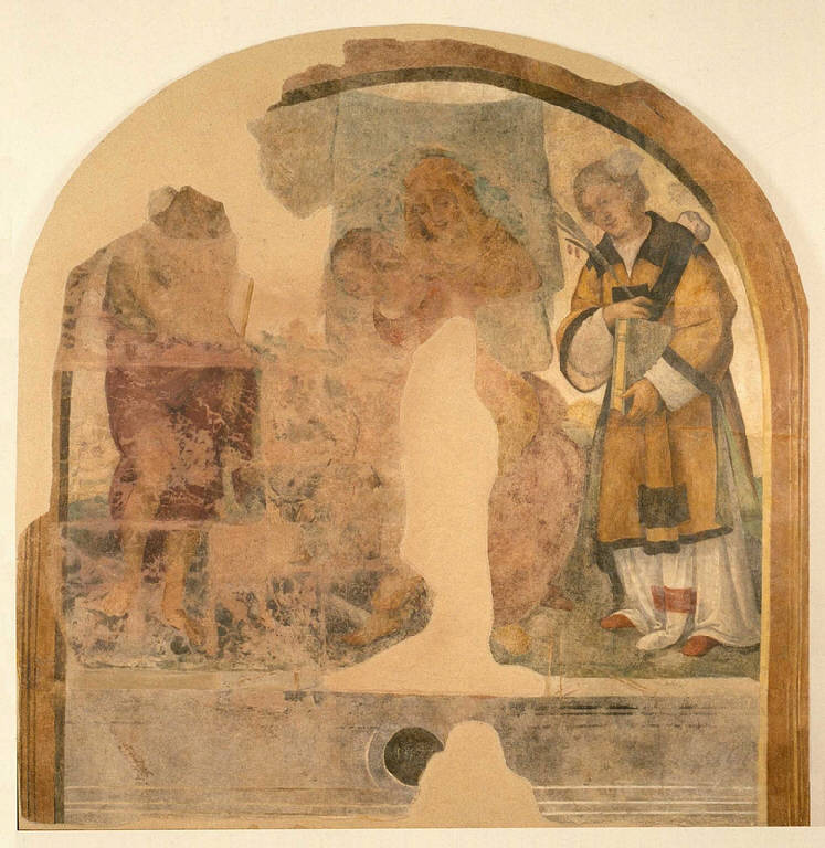 SANT'ANNA, LA MADONNA, SAN GIOVANNI BATTISTA E SANTO STEFANO (dipinto murale) - ambito dei leonardeschi (seconda metà sec. XVI)
