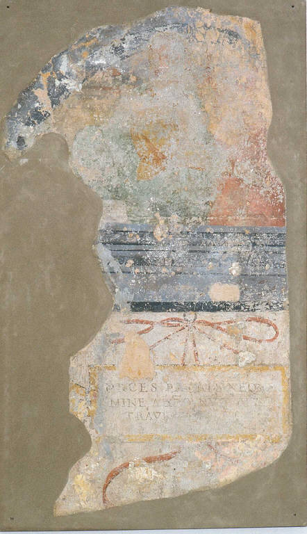 CROCIFISSO CON LA MADONNA E SAN GIOVANNI (dipinto murale) di Stella Fermo da Caravaggio (cerchia) (prima metà sec. XVI)