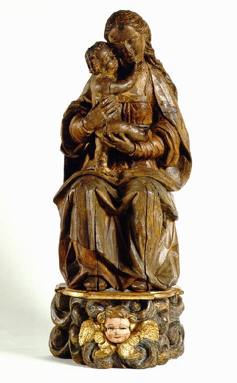 MADONNA SEDUTA CON GESU' BAMBINO (scultura) - ambito nordico (svizzero o tedesco) (sec. XVI)