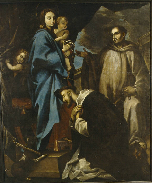 MADONNA CON I SANTI DOMENICO E BERNARDO DA CHIARAVALLE (dipinto) di Parravicini Giacomo (attr.) (ultimo quarto sec. XVII)