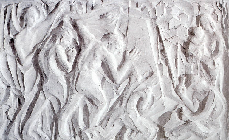 Il lavoro nelle cave, LAVORATORI (scultura) di Benetti Livio (terzo quarto sec. XX)