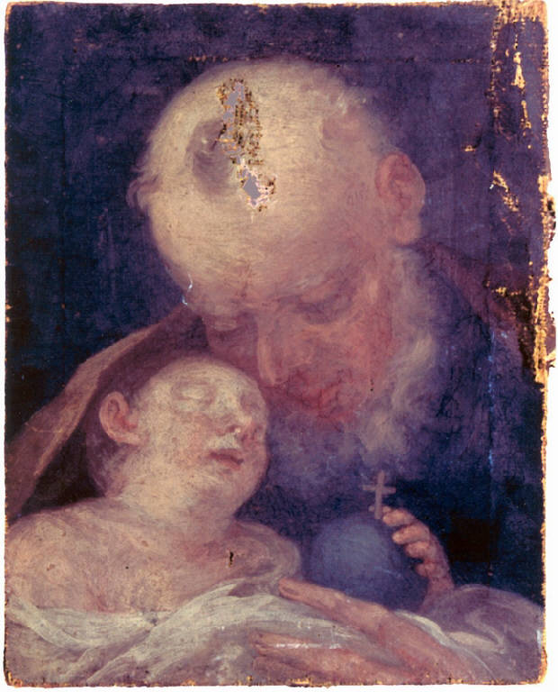 San Giuseppe e Gesù Bambino (dipinto) di Ligari Vittoria (sec. XVIII)