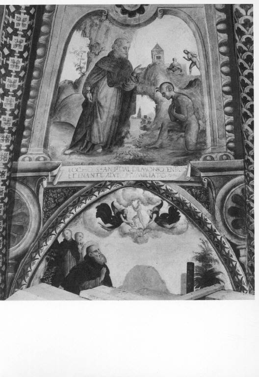 SANT'ANTONIO ABATE AMMONISCE IL DEMONIO (dipinto murale) (inizio sec. XVI)