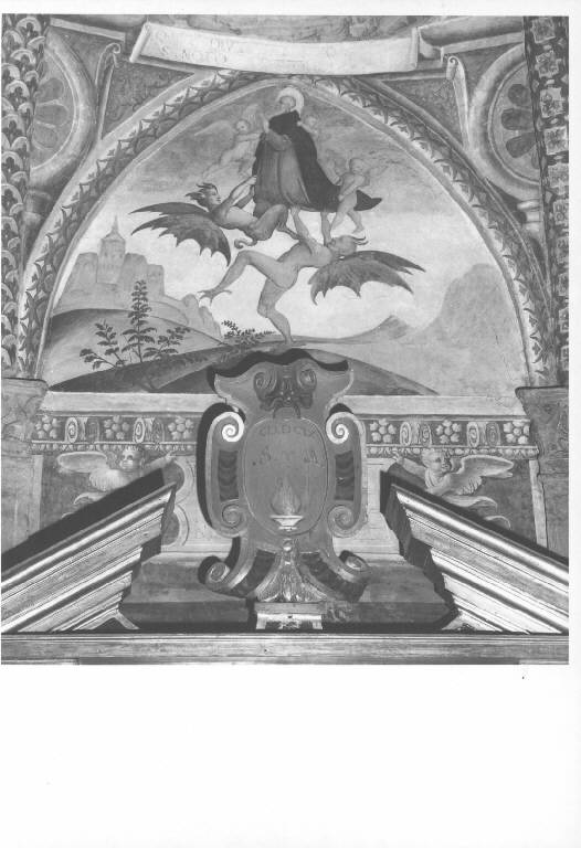 SANT'ANTONIO ABATE ASSALITO DAI DEMONI (dipinto murale) (inizio sec. XVI)