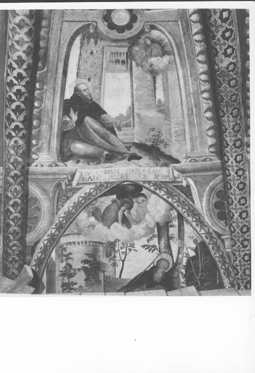 SANT'ANTONIO ABATE HA LA VISIONE DI CRISTO (dipinto murale) (inizio sec. XVI)