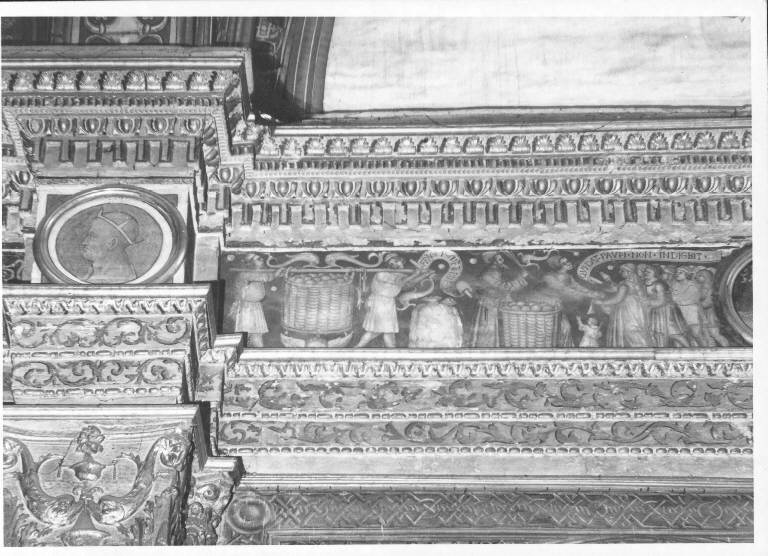 CRISTO GIUDICE CON SANTI (dipinto murale) - ambito lombardo (inizio sec. XVI)