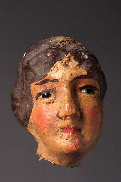 Figura femminile (testa di statuetta da presepio) - manifattura ligure (sec. XIX)