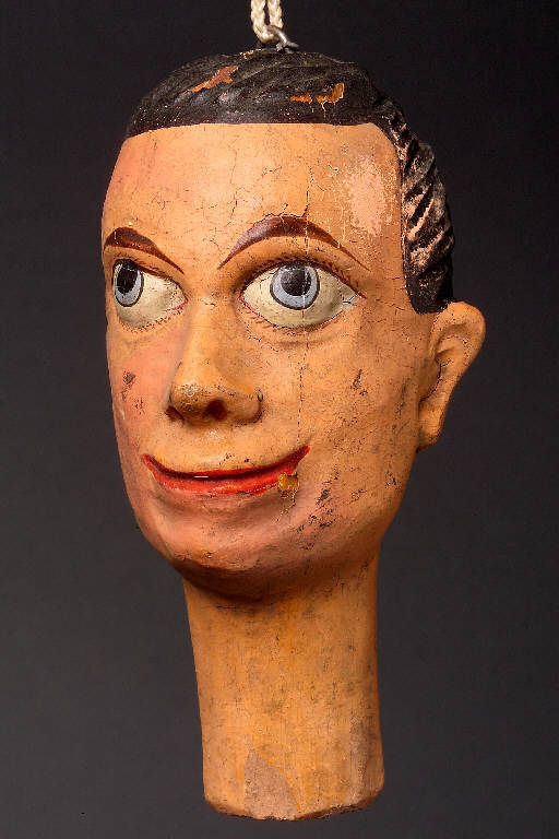 Figura maschile (testa di marionetta) - manifattura di Val Gardena (ultimo quarto sec. XIX)