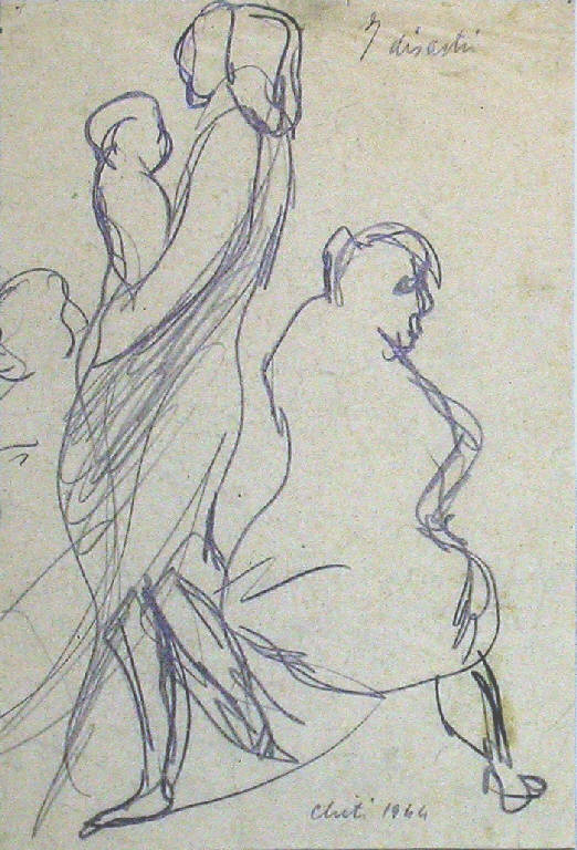 I disastri, Figure femminili (disegno) di Chiti (sec. XX)