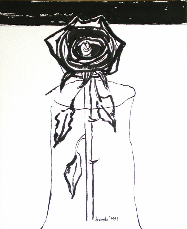 Rosa, Fiore (disegno) di Larocchi (sec. XX)
