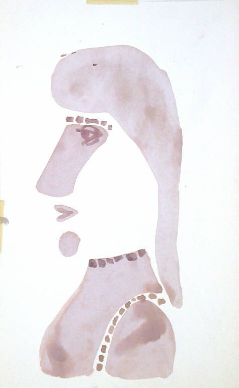 Senza titolo, Ritratto femminile di profilo (disegno) di Lionni Leo (seconda metà sec. XX)