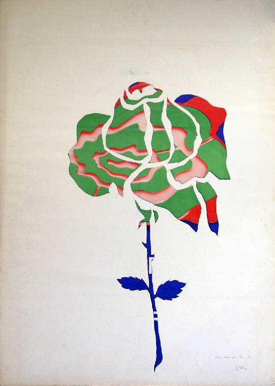 Una rosa per Renata, Fiore (disegno) di Marotta Gino (seconda metà sec. XX)