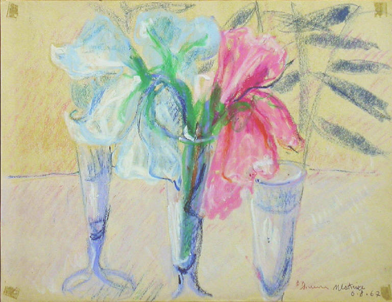 Bicchiere, Vaso con fiori (disegno) di Moknize (sec. XX)
