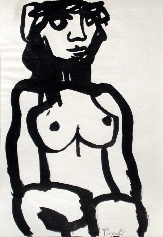 Senza titolo, Figura femminile nuda (disegno) di Piccoli Bobo (seconda metà sec. XX)