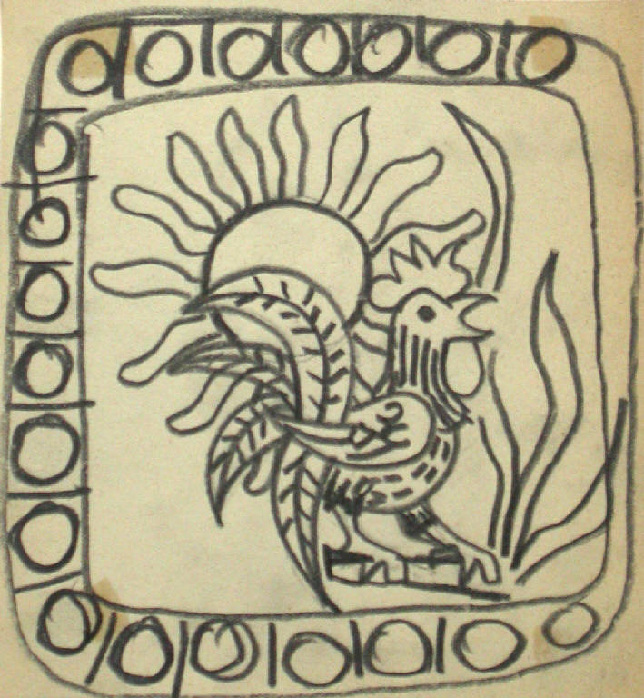 Senza titolo, Gallo (disegno) di Piccoli Bobo (seconda metà sec. XX)