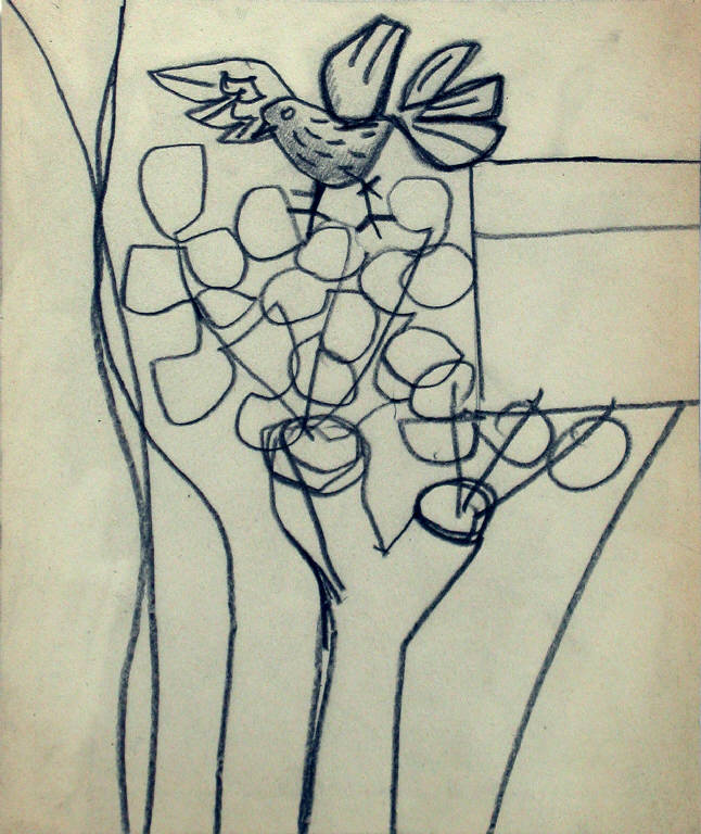Senza titolo, Uccello (disegno) di Piccoli Bobo (seconda metà sec. XX)