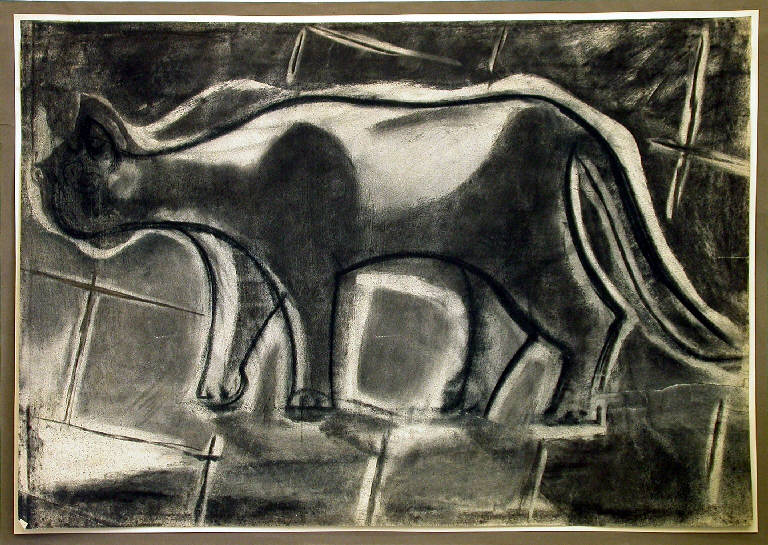 Gatto, Gatto (dipinto) di Di Fidio Guido (attr.) (seconda metà sec. XX)