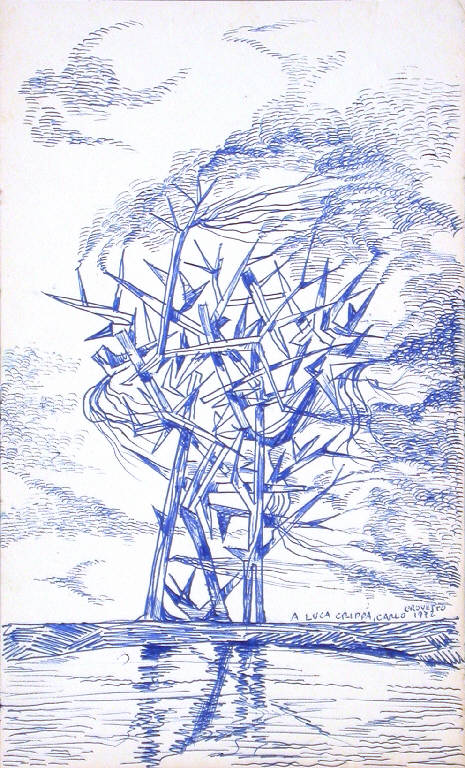 Senza titolo, Paesaggio con alberi (dipinto) di Crosetti Carlo (sec. XX)