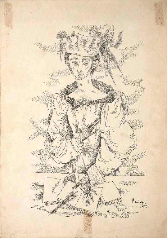 Senza titolo, Figura femminile (dipinto) di Crippa Luca (sec. XX)