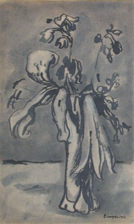 Senza titolo, Vaso con fiori (dipinto) di Crippa Luca (sec. XX)