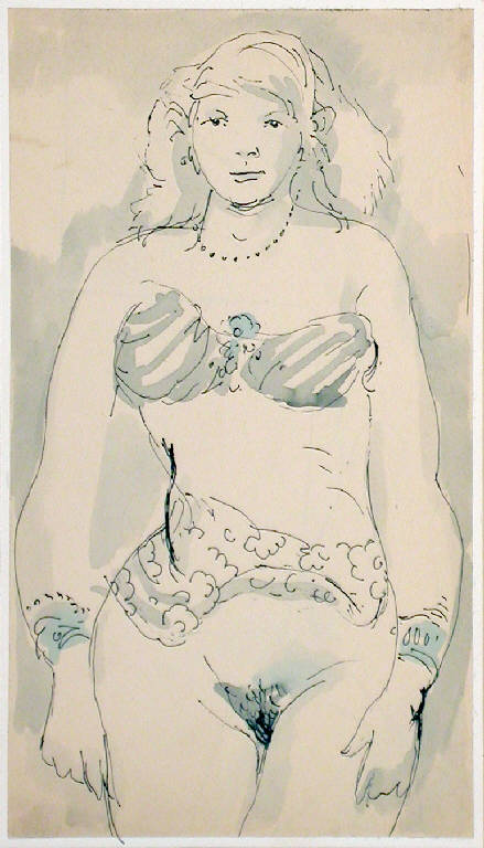 Senza titolo, Figura femminile nuda (dipinto) di Crippa Luca (sec. XX)