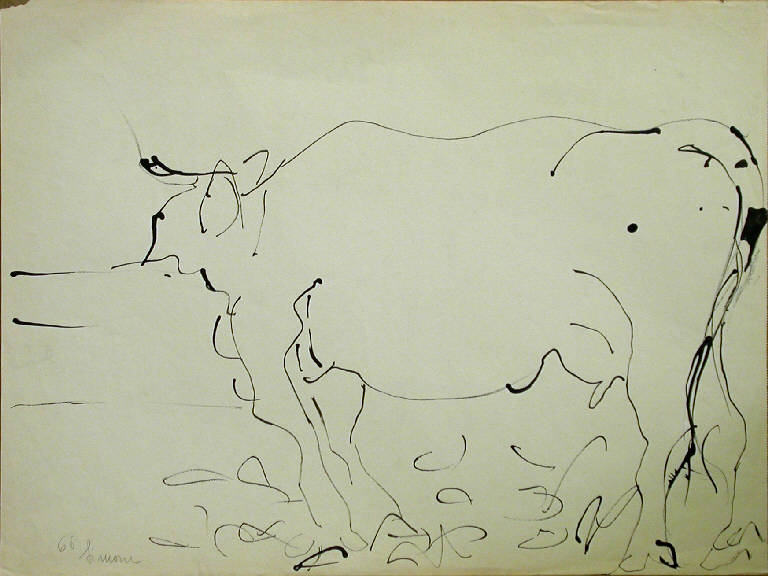 Senza titolo, Mucca (dipinto) di Simone Maria Luisa (sec. XX)
