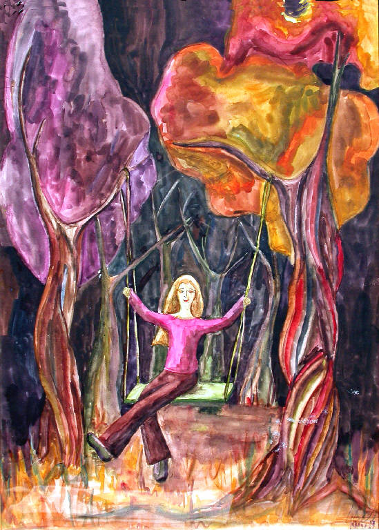 Nel bosco incantato (dipinto) di Stolinez Tatiana - ambito ucraino (sec. XXI)