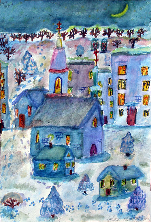 La sera invernale (dipinto) di Nastia Cavina - ambito ucraino (sec. XXI)