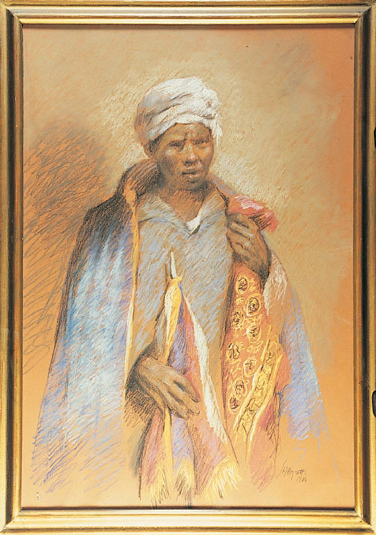 Diacono etiopico, Figura maschile (disegno) di Allegretti Sandro (sec. XX)