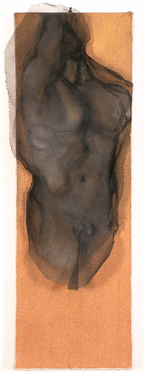 Nudino con retina, FIGURA MASCHILE NUDA (scultura) di Panno Laura (ultimo quarto sec. XX)