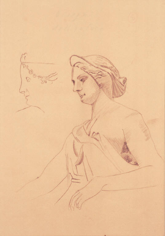 Profilo di Paolina Borghese, PAOLINA BORGHESE (disegno) di Brusa Boris (terzo quarto sec. XX)