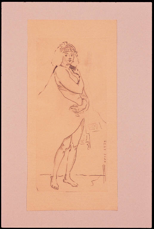 Studio di donna, Figura femminile (disegno) di Brusa Boris (sec. XX)