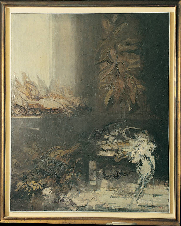 Interno (dipinto) di Cazzaniga Giancarlo (sec. XX)