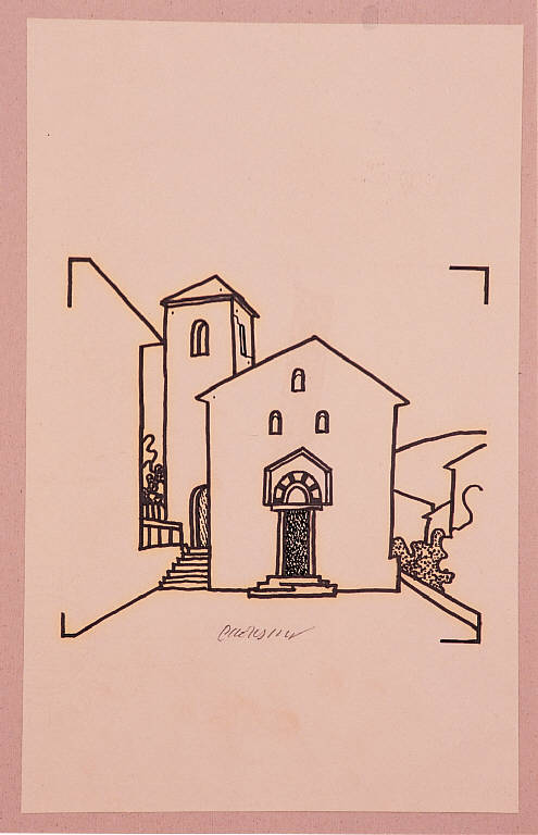Chiesa della Brianza (disegno) di Chersicla Bruno (ultimo quarto sec. XX)