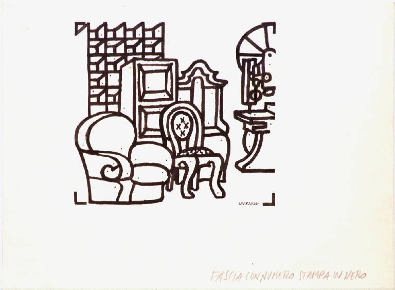 Elementi di arredo (disegno) di Chersicla Bruno (ultimo quarto sec. XX)