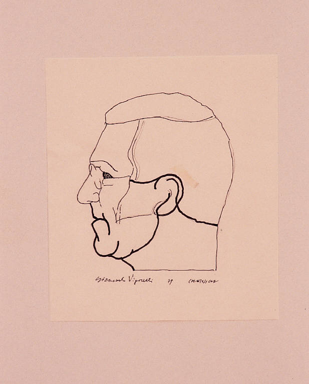 Giancarlo Vigorelli, Figura maschile (disegno) di Chersicla Bruno (sec. XX)