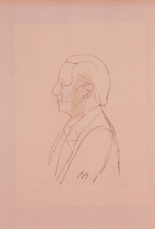 Profilo, Figura maschile (disegno) di Chersicla Bruno (ultimo quarto sec. XX)