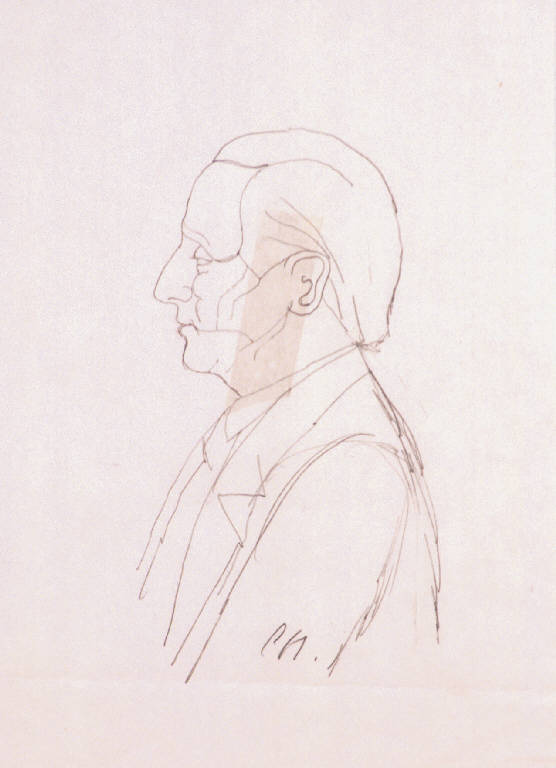 Ritratto, Figura maschile (disegno) di Chersicla Bruno (ultimo quarto sec. XX)