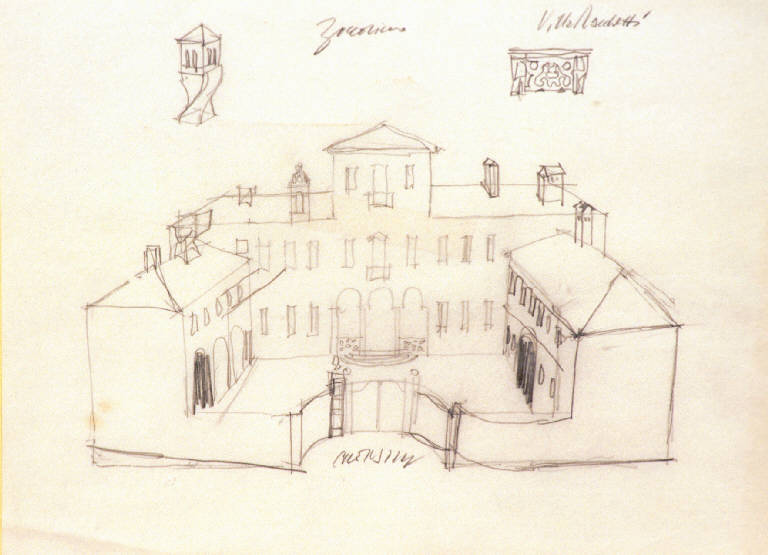 Villa Racchetti Zoccorino (disegno) di Chersicla Bruno (ultimo quarto sec. XX)