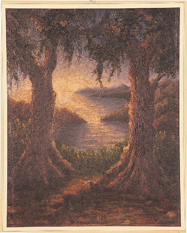 Paesaggio (dipinto) di Rotella Franco (terzo quarto sec. XX)