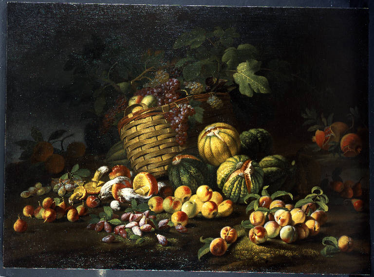 Natura morta con zucche, Natura morta di frutta (dipinto) di Rizzi, Marco Antonio (seconda metà sec. XVII)