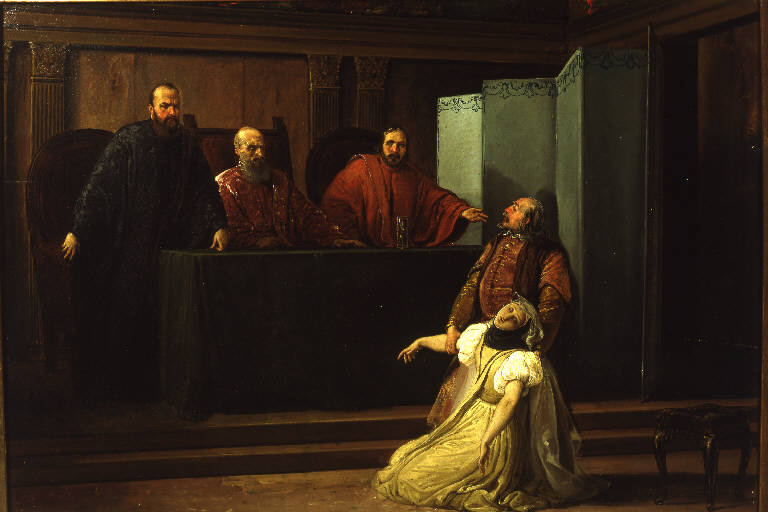 Valenza Gradenigo al cospetto dell'inquisitore suo padre, Valenza Gradenigo (dipinto) di Hayez, Francesco (sec. XIX)