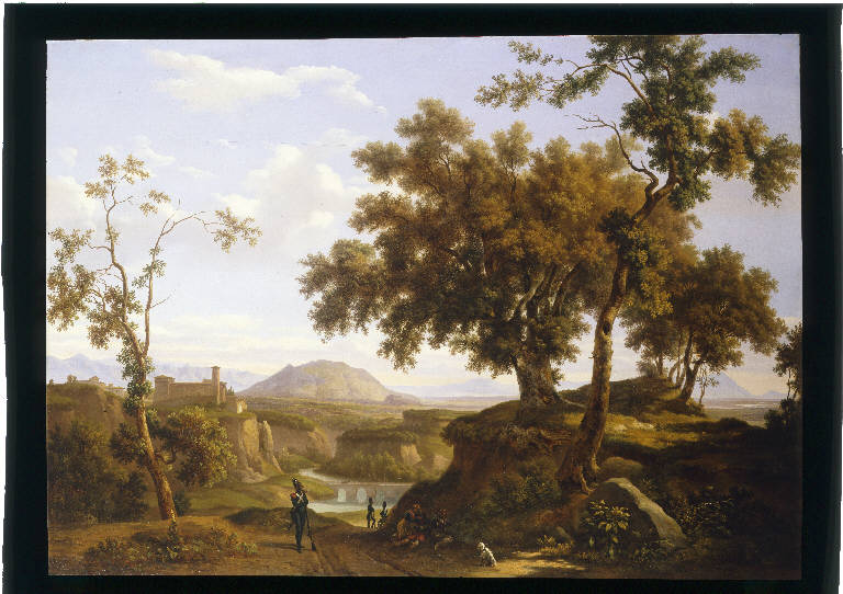 Veduta del Monte Soratte con una condotta di Masnadieri, VEDUTA DEL MONTE SORATTE (dipinto) di Taparelli d'Azeglio, Massimo (sec. XIX)