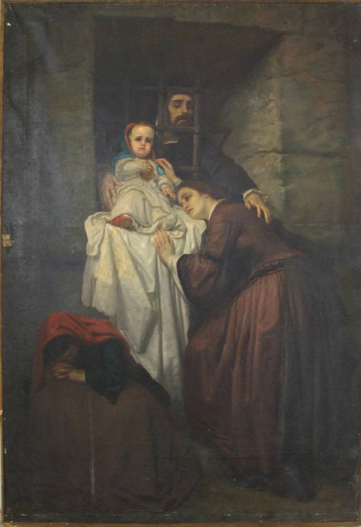 La visita al prigioniero, LA VISITA AL PRIGIONIERO (dipinto) di Galliazza, Giuseppe (sec. XIX)