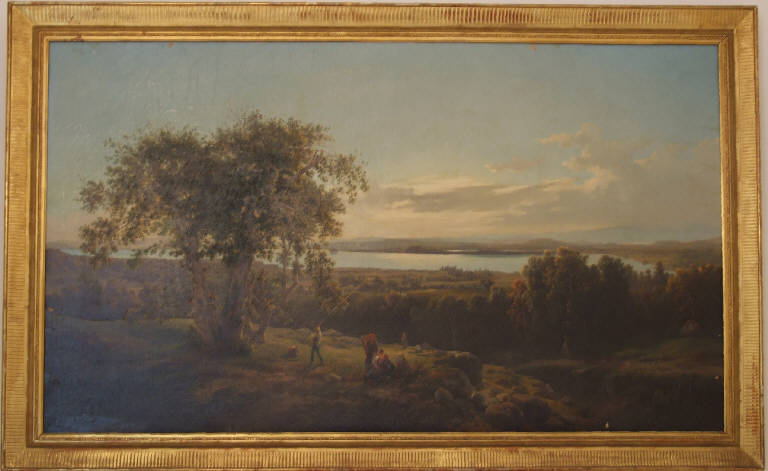 Amori rusticani, Paesaggio con contadini (dipinto) di Londonio, Francesco (sec. XVIII)