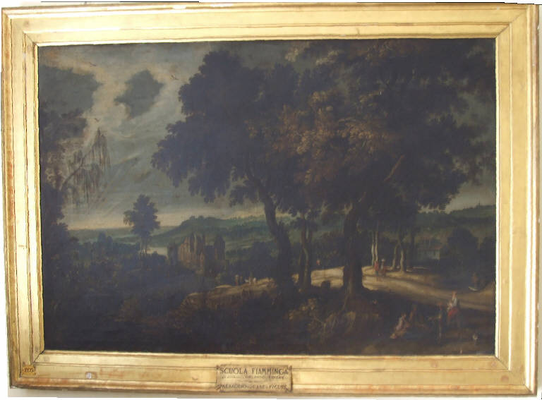 Paesaggio con case e figure, Paesaggio con case e figure (dipinto) di Savery, Roelant (secc. XVI/ XVII)