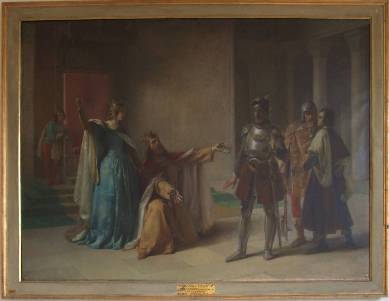 Federico Barbarossa e il duca Enrico il Leone a Chiavenna, Federico Barbarossa (dipinto) di Carcano, Filippo (sec. XIX)